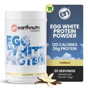 EarthNutri - 卵白プロテインパウダープリ、イントラまたはポストワークアウトのためのサプリメント、サービングあたりのタンパク質の26g、サポート筋肉の強度と回復、人工添加物なし - バニラ20サービング(640g)