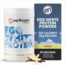 EarthNutri - Egg White Protein Powder Supplement for Pre, Intra or Post Workout, 26g of Protein Per Serving, Supports Muscle Strength & Recovery, No Artificial Additives - Vanilla 20 Servings (640g)