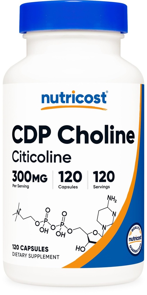 Nutricost CDP コリン(Citicoline) 300mg、120 ベジタリアンカプセル - Non-GMO、フレンドリー、グルテンフリー