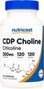 Nutricost CDP Choline (Citicoline) 300mg, 120 Vegetarian Capsules - Non-GMO, Vegetarian Friendly, Gluten Free