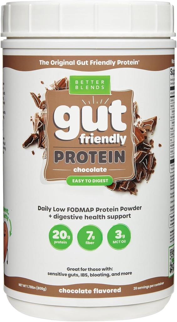 コラーゲンペプチドとオートプロテインパウダー - 低FODMAP認定、日記フリー、大豆フリー、100%ガットフレンドリーでノンブロッキング、オリジナルチョコレート、20サービング