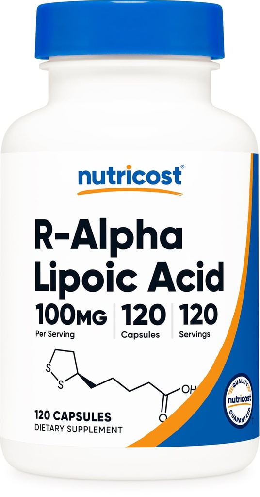 Nutricost Rアルファリポ酸100mg、120カプセル - Veggieカプセル、非GMO、グルテンフリー