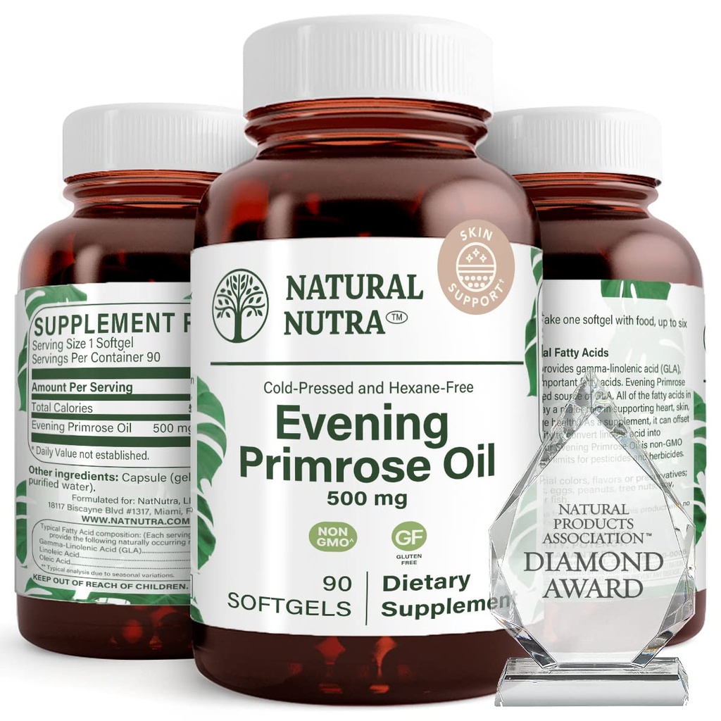 脂肪酸、神経の健康からの自然なNutraの夕方のPrimroseオイルの補足、助けは皮の傷、バランス ボディ分泌を、促進します中心の健康、皮の明白、500のmg、90のSoftgels減らします