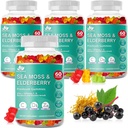 BIO VITALICA 海苔 グミーズ エルダーベリーバイオビタリカ - ビタミンC D +亜鉛 - アイルランドのシーモス ヴィーガン 免疫のためのゲル&パウダー、デトックス - 大人と子供(4パック)