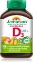 Jamiesonの実験室1,000 LUの自然な熱帯味のChewableのビタミン、100の計算