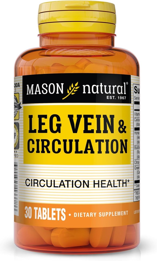 MASON NATURAL Leg Vein & Circulation, 30 Tablets (Pack of 4)