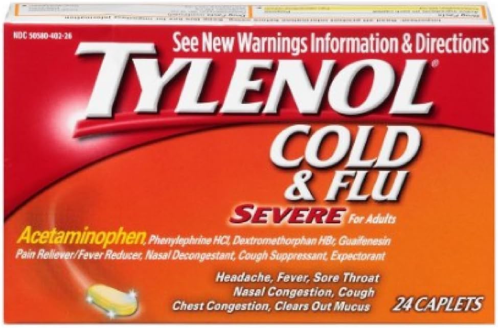 Tylenolの風邪及びフル サーバーのサイズ24ct Tylenolの風邪及びフル サーバー24ct