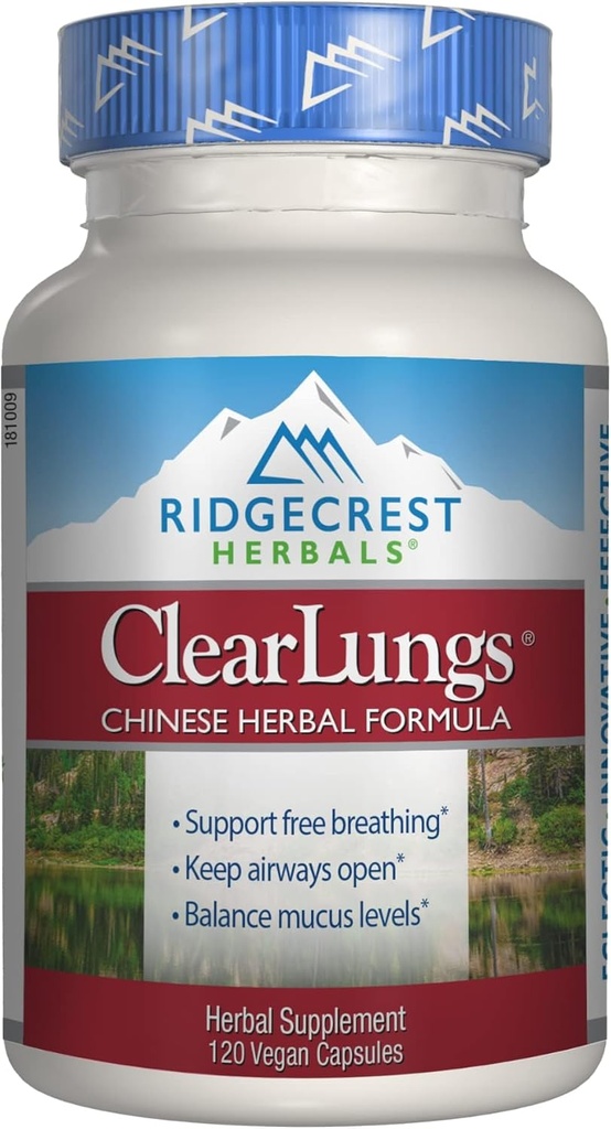 Ridgecrestの草のClearLungsの古典、Bronchialのための自然な肺および鼻の毎日の健康の補足、呼吸器、免疫学、SinusおよびMucusのウェルネス サポート、草の方式(120の帽子、60のサーブ)