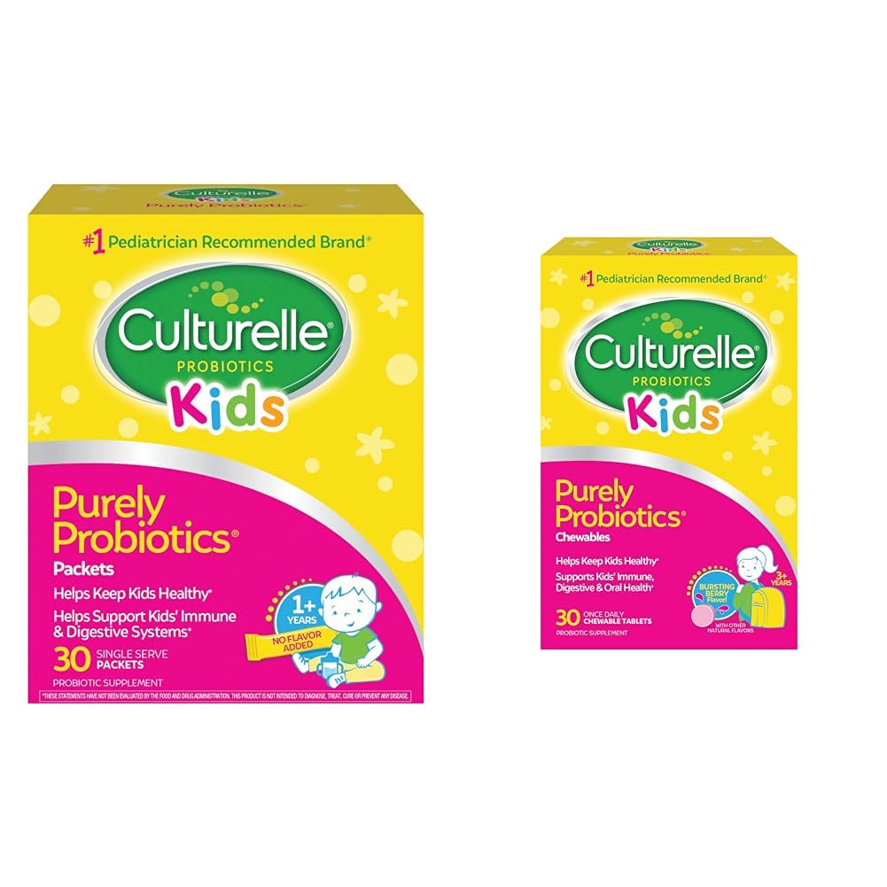 Culturelleキッズデイリープロバイオティックサプリメント&キッズ子供子供用咀嚼可能な毎日のプロバイオティクス、年齢3 +、30カウント