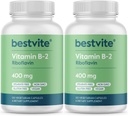 BESTVITEビタミンB-2(リボフラビン)400mg(240ベジタリアンカプセル)(120 x 2) - ない Stearates - ビーガン - 非GMO - グルテンフリー
