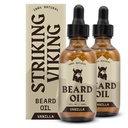 男性のためのStriking Viking Beardオイル - 2 Fl Oz、パック2、バニラセント - アーモンド、ティーツリー、アーガン、ベアード成長、軟化&保湿のためのJojobaオイルと自然に由来するコンディショナ