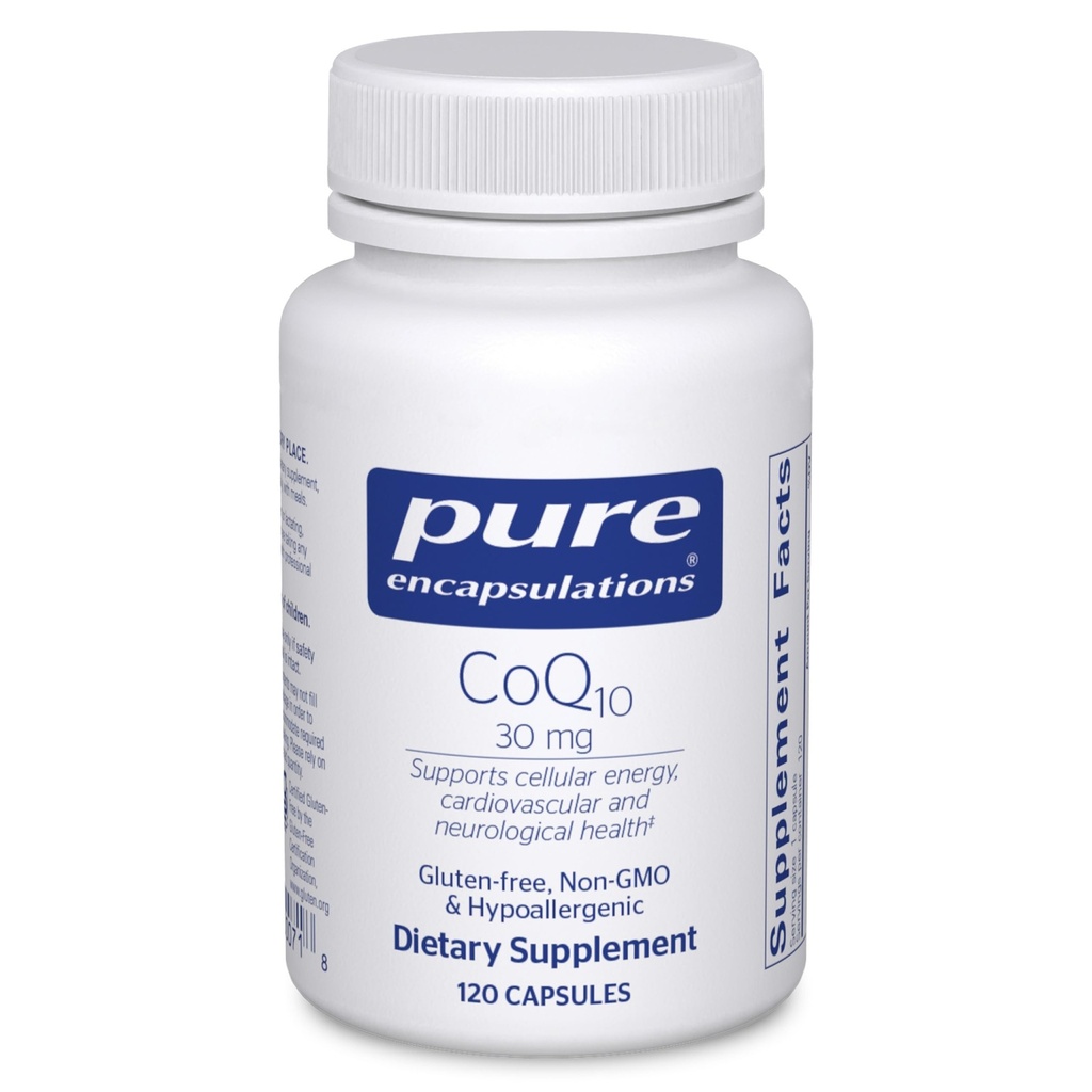 純粋なカプセル封入CoQ10 30 mg | エネルギー、酸化防止剤、脳および細胞の健康、認知症および心血管サポートのための補酵素Q10サプリメント* | 120カプセル
