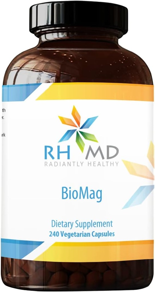 RHMD BioMag - 360mgのChelatedのマグネシウムの補足-エネルギー、骨の健康+筋肉回復を支える非常にBioavailableのMag - (240のベジタリアンのカプセル)