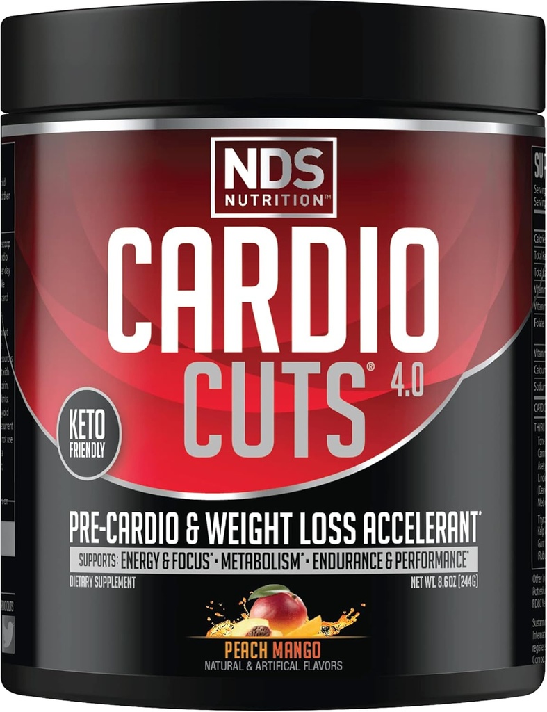 NDS Nutrition 4.0 Pre Workout Supplement - L-Carnitine、CLA、MCTs、L-Glutamine、およびSafflower Oil - Peach Mango(40のサービング)を備えた高度な減量とプレ心臓式