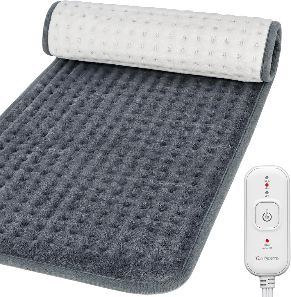 背部苦痛のためのComfytempのヒート パッド及びキャンプの救助、FSAの適性電気大きいヒート パッド、2H自動オフの女性の人のお母さんのお父さんのためのクリスマスのギフト、HSAのMoistの首の肩によって熱されるパッド、12" x24」