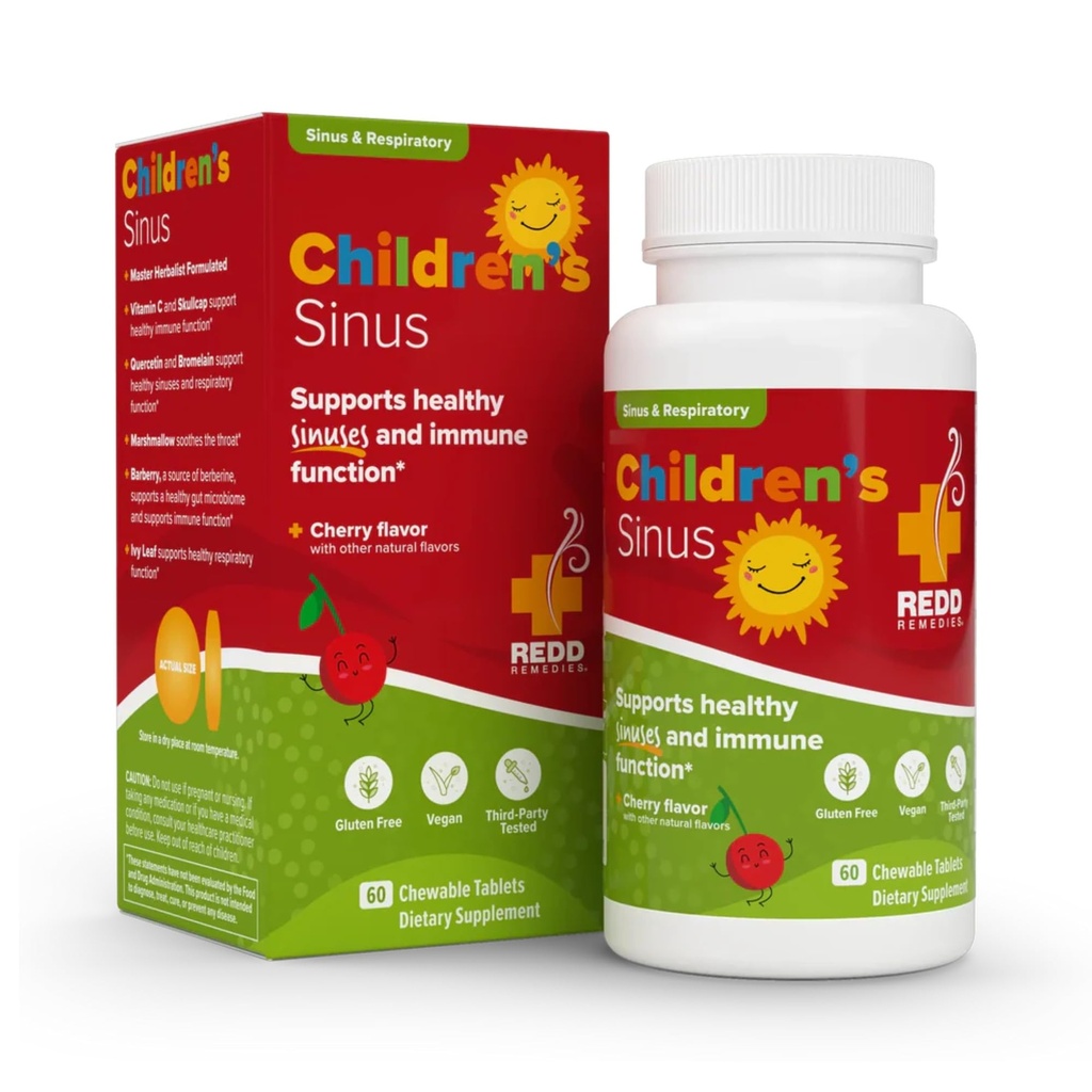 レッド・レメディ、子供のシヌス サポート、免疫および呼吸の健康の方式、チェリーの味、60のChewableタブレット