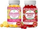 Lunakai Collagenと女性のMultivitamin Gummiesバンドル - バイオチン、亜鉛、ビタミンC、Eと非GMOアンチエイジングサプリメント - 16エッセンシャルビタミンとミネラルの100%毎日の値 - 30日の供給