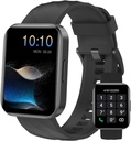 スマートウォッチ (Answer/Make Calls), 1.85" 男性女性デジタルウォッチ フィットネストラッカー 100 + スポーツモード ハートレートモニター iOSのAndroid携帯電話防水ブラック