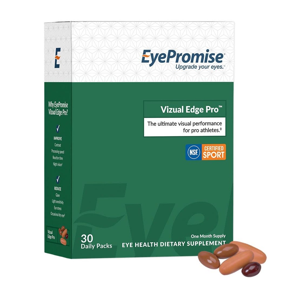 EyePromise Vizual Edge Proのサプリメント - 30シングルサービングピルパケット、30日の供給 - 26mgゼアキサンチン&8mgレテインとビジョン品質&クラリティのビジュアルパフォーマンスアイビタミン