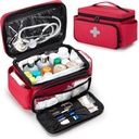 CURMIO の小さい薬の貯蔵袋の空、家族の救急箱、緊急の医療用品、赤い (袋だけ、特許の保留) のための丸薬のオルガナイザー