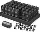 ZIKEE 30日ピルオーガナイザー毎月、ポータブル1ヶ月ピルボックスケース32 Twice a day AM PM ビタミン、魚油、サプリメント、医薬品(ブラック)のコンパートメント