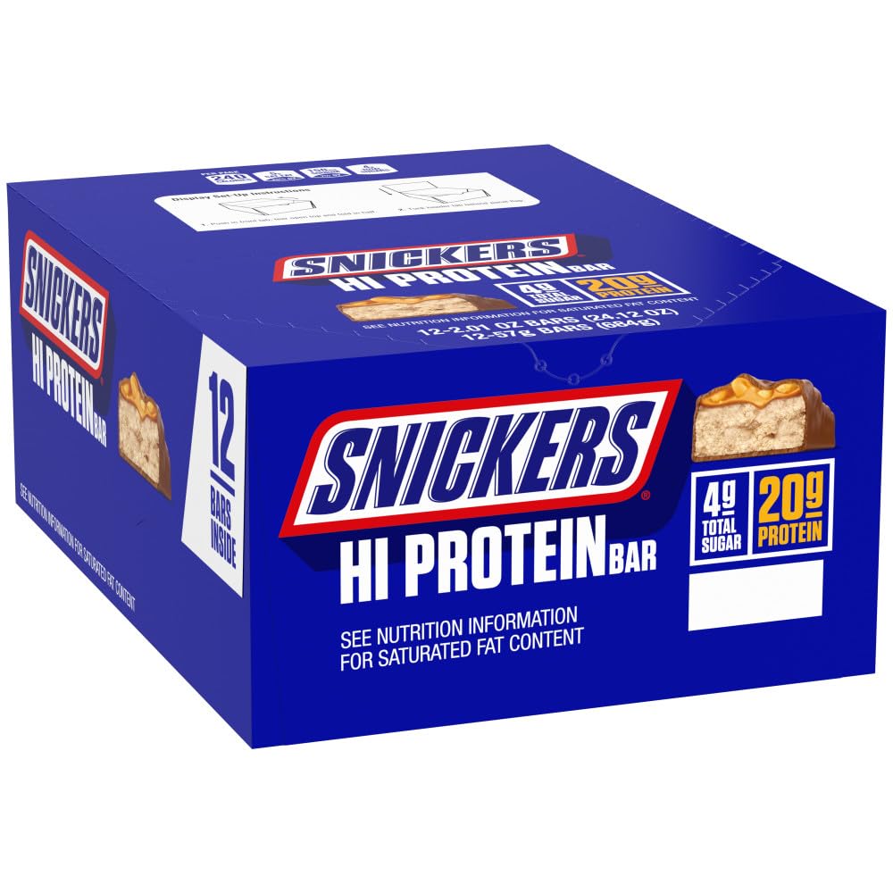 SNICKERSのピーナツ及びキャラメルこんにちは蛋白質棒、24.12のoz、12のct箱