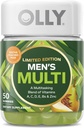 OLLY Men's Multi, Vitamins A, C, D, E, B, Zinc, Limited Edition, Festive Poached Cider - 50ct