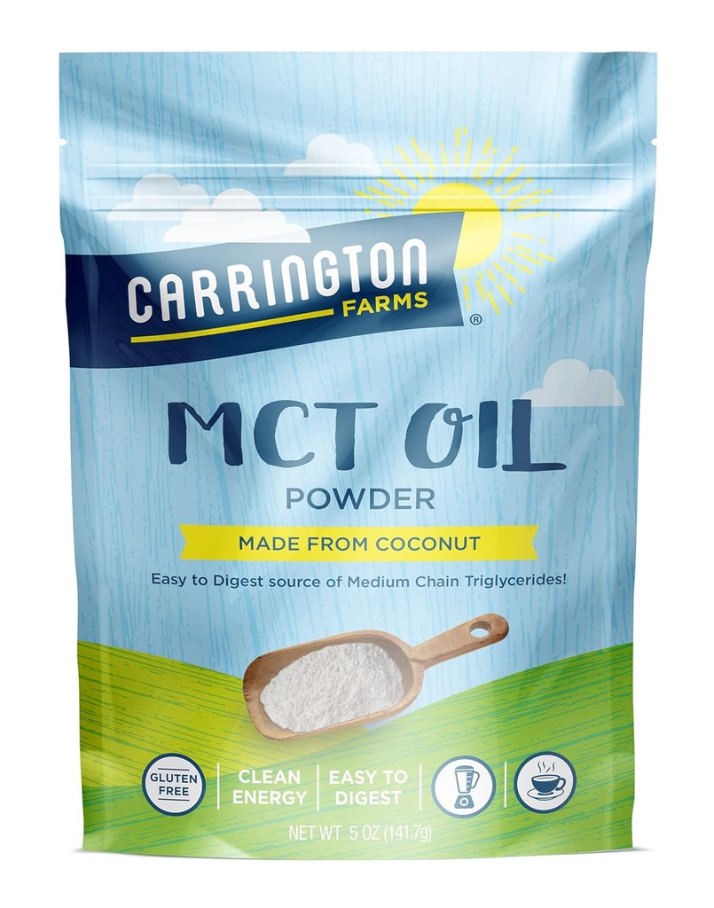 Carrington Farms - 有機MCTオイルパウダー - グルテンフリー、ヘキサンフリー - NON GMO - Ketoフレンドリーで酪農場無料