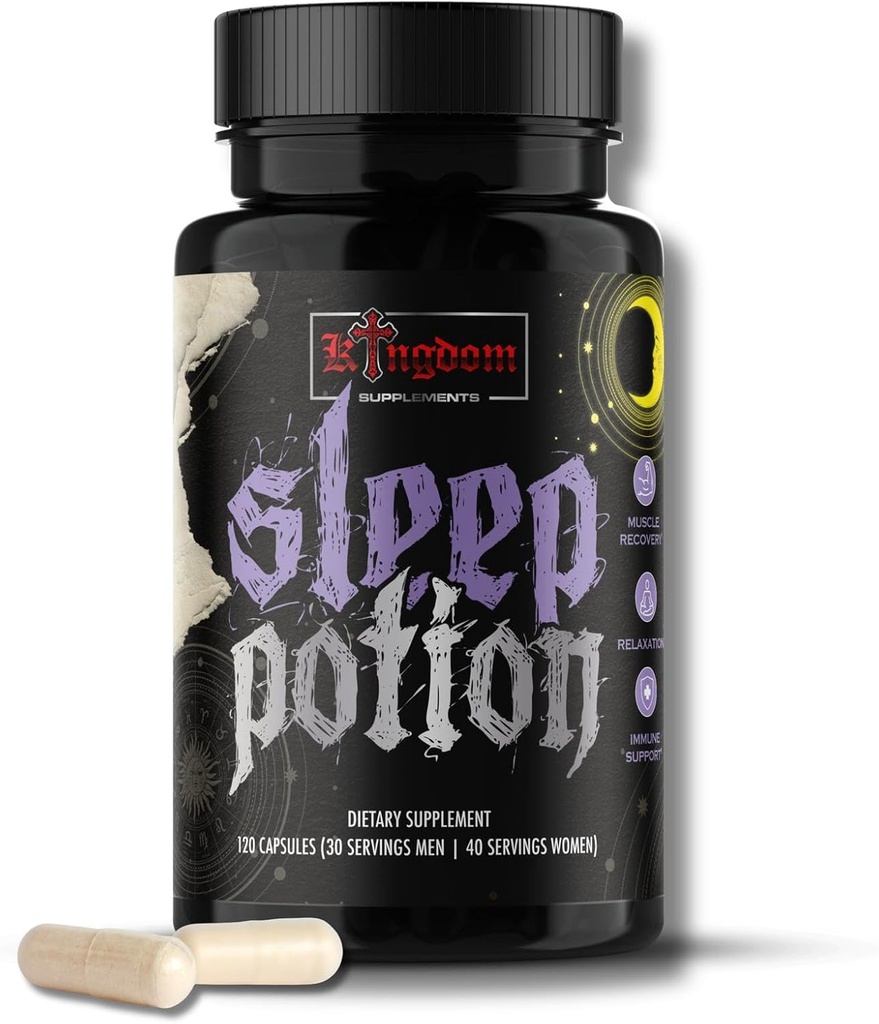 睡眠のPotion、Melatoninなしの睡眠サポートは120の計算を、マグネシウムのGlycinate L-Theanine亜鉛GlycinateのChamomile Jujubeの種レモン バルム、30から40のサービング、グルテンフリーのカプセルに入れます