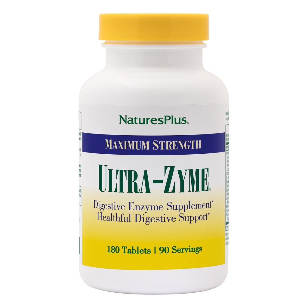 NaturesPlus Ultra-Zyme - 180錠 - 最大強度消化酵素サプリメント - 90サービング