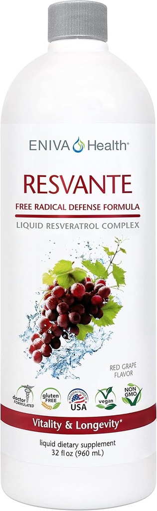 Eniva ResveraのResveraの補足の反老化の最も高い効力利用できる純粋なEniva ResVanteの液体- 32のOunce