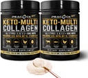 Ketoの多コラーゲンのペプチッド16.2のoz、2のパック-骨の臭気蛋白質の粉、5のタイプ加水分解されたコラーゲン、MCTオイル、接合箇所、皮、毛及び腸の健康のための不燃性蛋白質の粉