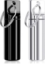Nipichshaの丸薬のホールダーKeychainの財布のための携帯用丸薬箱、キーホルダーが付いている小さいポケット旅行タブレットのオルガナイザーの箱、旅行のための防水金属のタブレットの薬のびん、黒及び銀