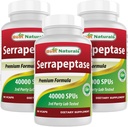 ベストナチュラルセラプターゼ 40000 SPU 90 Vcaps (90 カウント (パック 3))
