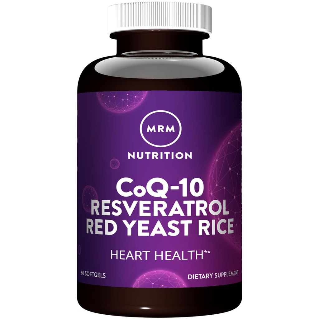 MRM Nutrition CoQ-10 Resveratrol レッドイーストライス | 心血管の健康をサポート | グルテンフリー | 非GMO | 30 Softgels