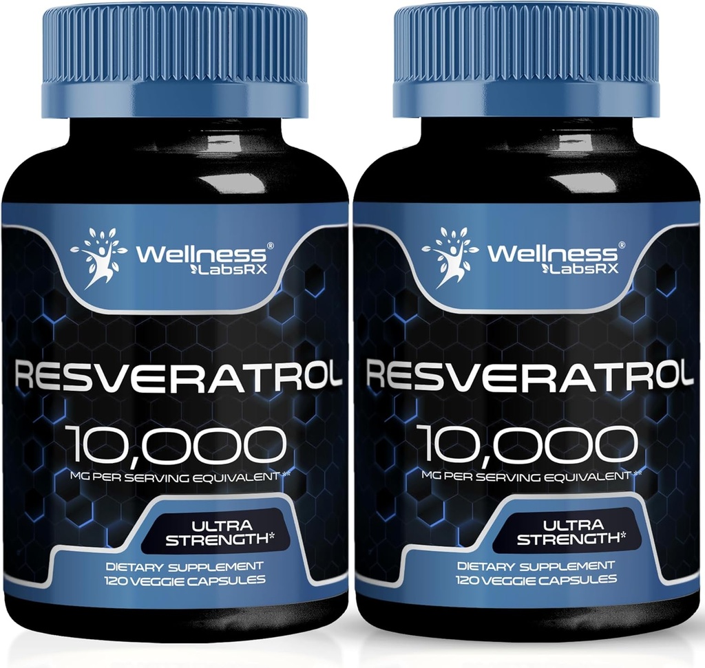 ウェルネス LABSRX レスベラトロール 1000mg カプセル - 240 カウント - 日本語 Knotweed エキスレスベラトロール - パック 2