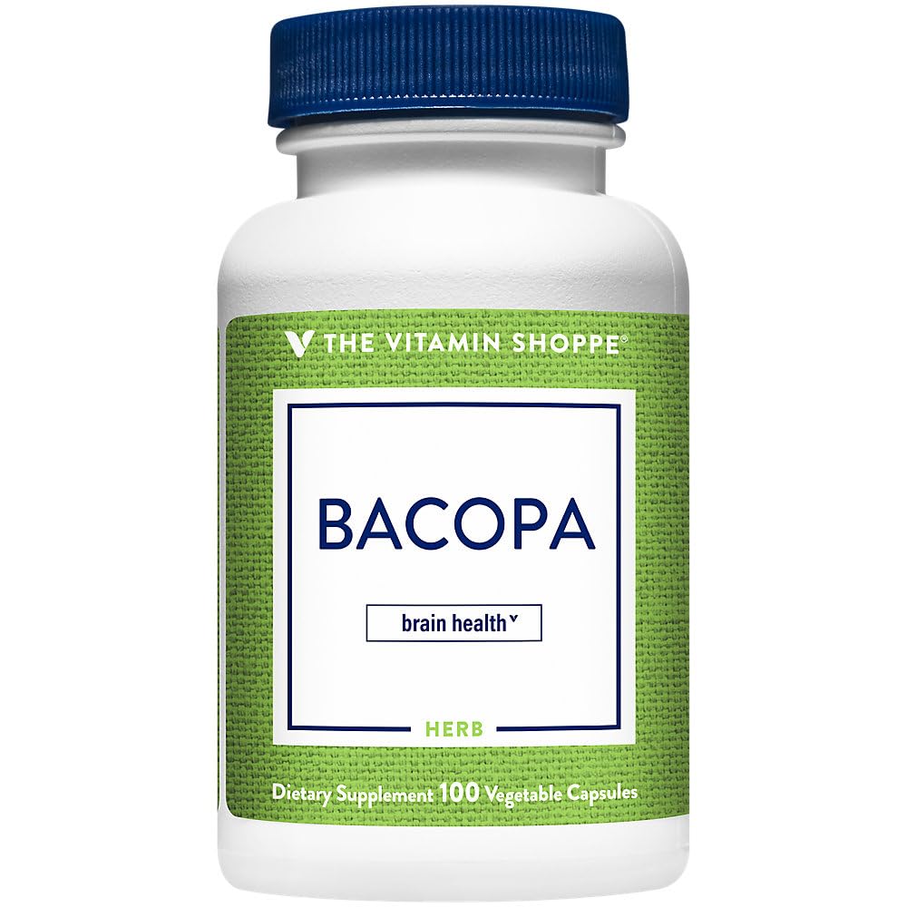 ビタミンのShoppe Bacopa 500MG (Bacopa Monnieri)、臨床的に加えられた原料、草の頭脳サポート補足、日刊新聞 (100カプセル)