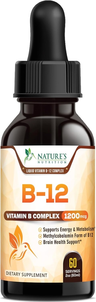 B-12ビタミンエネルギー低下(Methylcobalamin)余分な強さの極度のBの複合体-免疫サポート、中心の健康及び細胞エネルギー サポート、ラズベリーの味付けのためのSublingual B12の液体- 2 Fl Oz