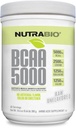 NutraBio BCAA 5000 パウダー - 筋肉の成長と回復のための発酵させた分岐させたチェーン アミノ酸 - 自然な味、甘味料、着色、ビーガン、グルテンフリーグルテンフリー - 風味が悪い、60 のサービング
