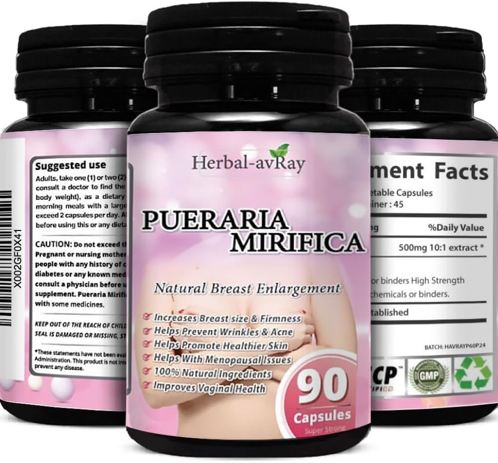 Pueraria Mirificaのカプセル - 女性のための自然なbreastの強化の丸薬 - Breastの拡大の丸薬 - Breastの成長、腟の健康、月経の救助、皮及び毛の健康 - 90のビーガンのカプセル