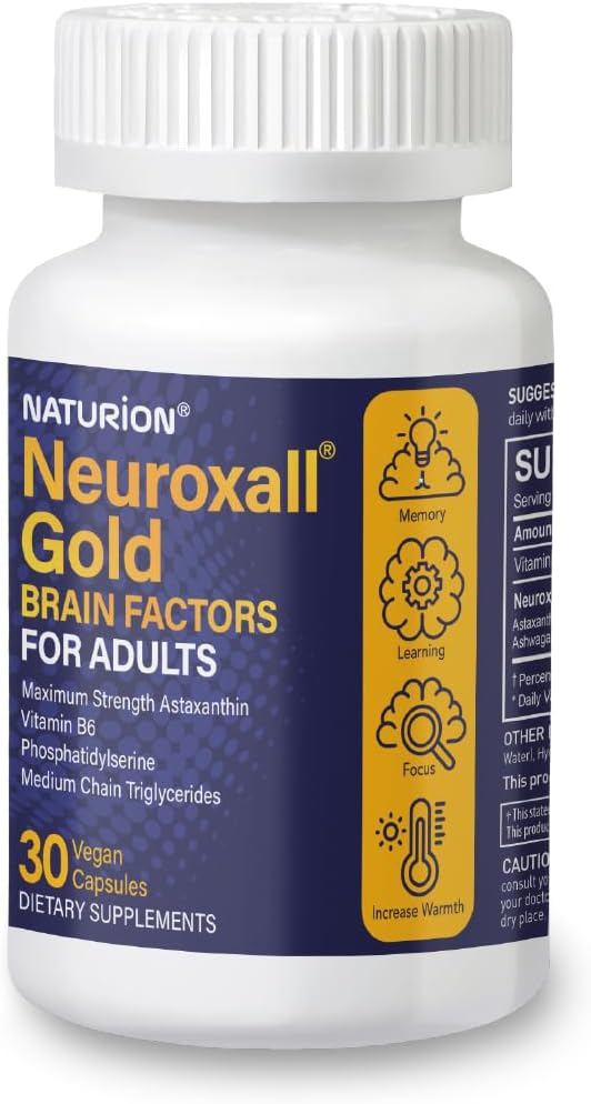 大人のためのNeuroxallの金の頭脳要因 - ビタミンB6、アスタキサンチン、イチョウBiloba、アシワガンダ&ターメリック& - 30ビーガンカプセル、30日の供給
