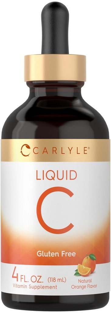 カーライルビタミンC液 | 4 fl. oz | オレンジ風味 | ヴィーガン, ノンGMO, グルテンフリーサプリメント