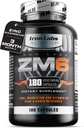 Iron Labs ZM6 – 3 Month Supply – Zinc Magnesium Aspartate Supplement – 180 Vegetarian Capsules – Magnesium and zinc Supplements for Men & Women