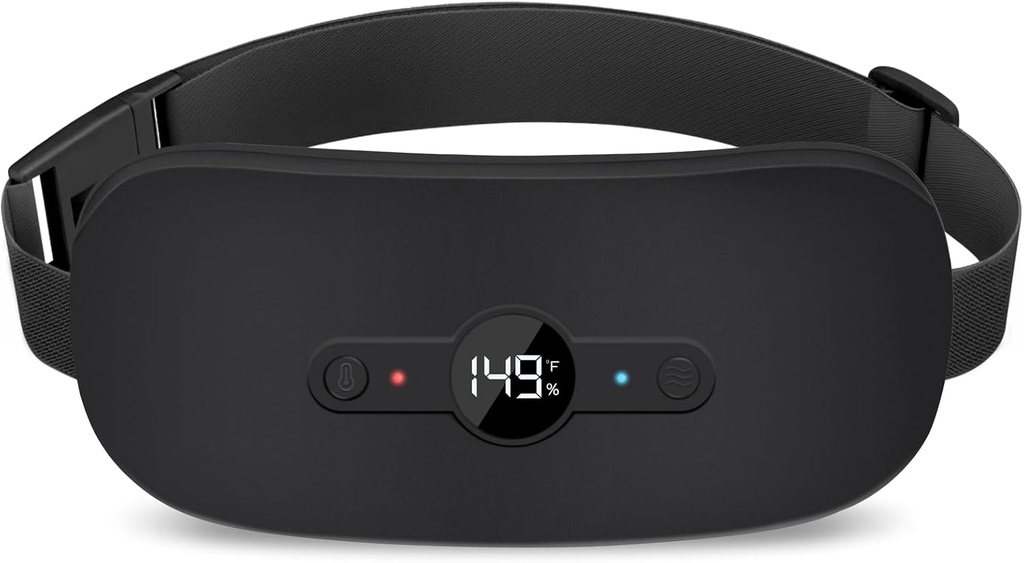 期間のためのNOWISHのヒート パッドは痛みの軽減、6つの熱レベルおよび6つのマッサージ モードと再充電可能な携帯用電気コードレスの月経のヒート パッド、女性のためのクリスマスのギフトの少女、黒いです