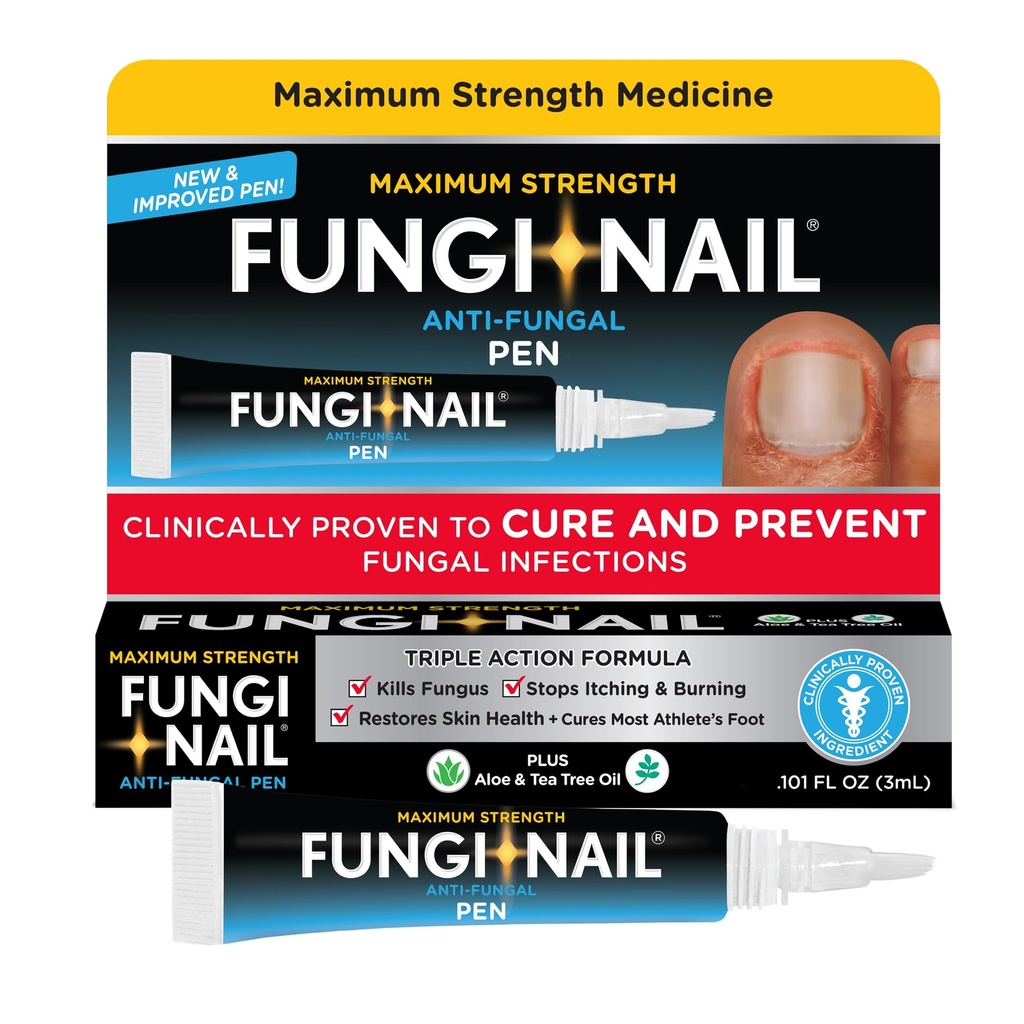 Fungi-Nailペンアプリケーターアンチファンガルソリューション、爪&アスリートの足を爪に導くことができる真菌を殺し、真菌感染症を防ぎ、真菌感染症、0.101 Fl Oz(パッケージ1)