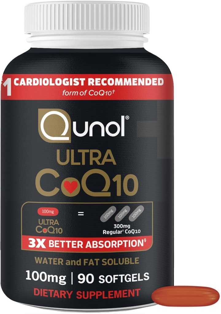 Qunol Ultra CoQ10 100mgのSoftgels - 3xのよりよい吸収、中心の健康及びエネルギー生産のための酸化防止剤、Coenzyme Q10のビタミンおよび補足、3か月の供給、90の計算