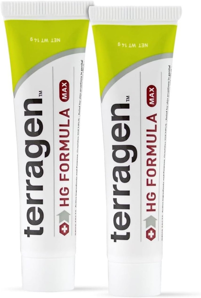 テラジェン HG フォーミュラ テラジルによるマックス, 生殖器・効果的なアウトブレイクサポートのための高速なソーシングナチュラルトリートメントクリーム, 男性と女性のための (14g 2-パック)