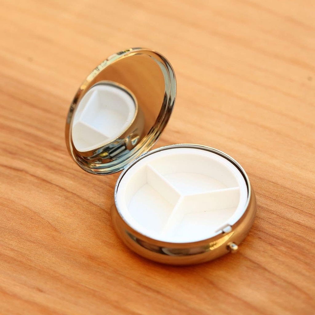 猫と月の真鍮ラウンドピルボックス