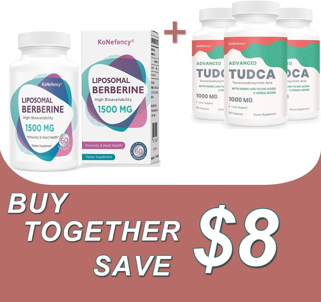 TUDCAコンプレックス3パックとLiposomal Berberine 1500mgバンドルであなたの健康を最適化