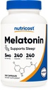 Nutricost Melatonin 5mg、240カプセル - サービングあたり5mg、非GMO、グルテンフリー